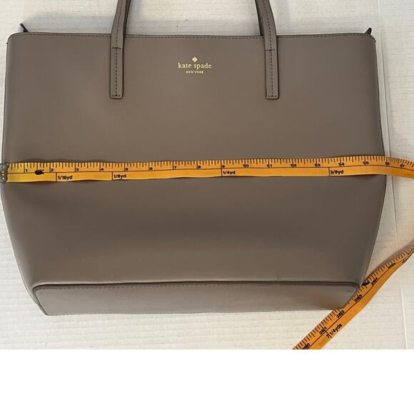 Kate Spade Karla Cityscape Gray Smooth Leather Tote Purse Handbag Glitter Charm - Picture 9 of 10